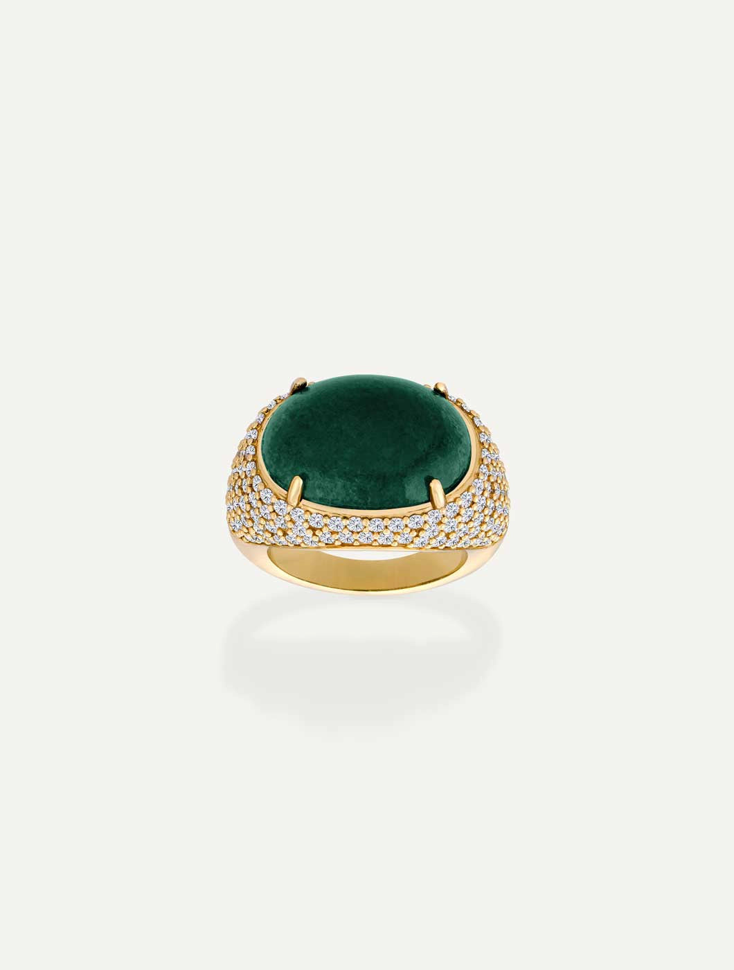 Green stone Palazzo dome ring Maison Doree