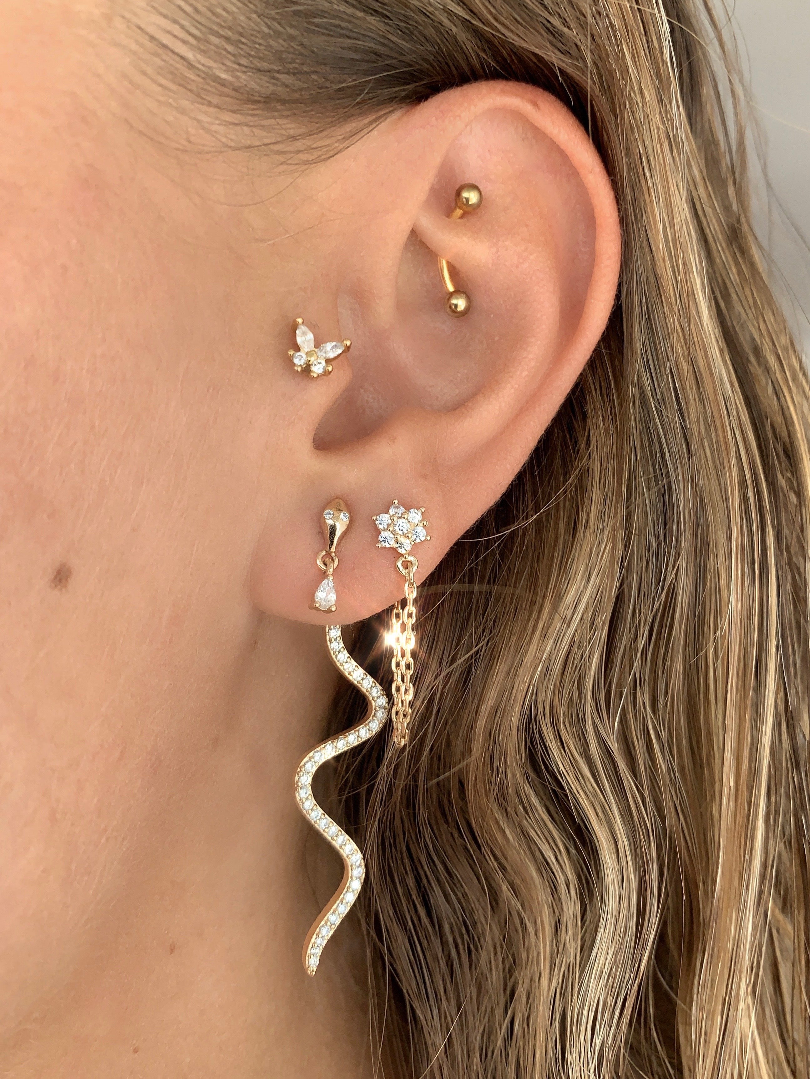 Star chain earring - Midnight – Maison Dorée